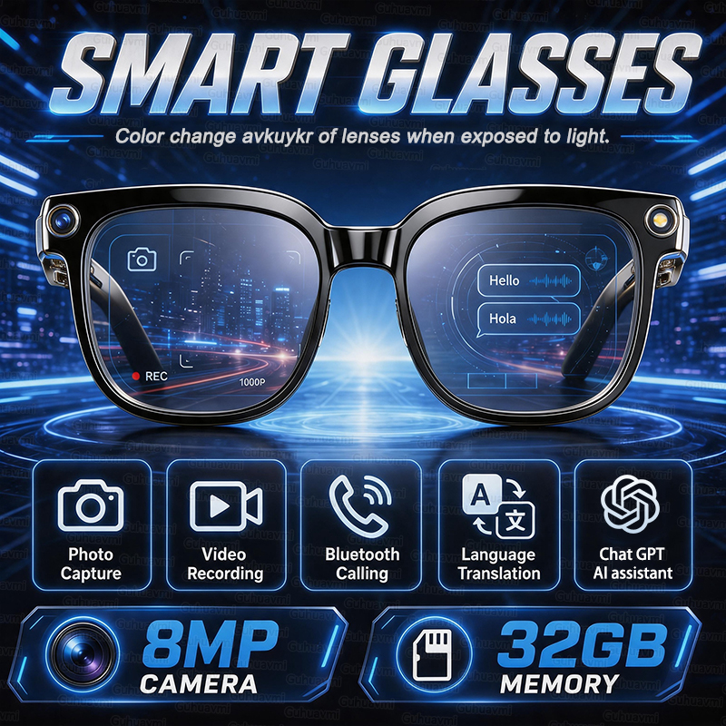 Smart Glasses Lens - 2026 HD AI Smart Glasses 32GB