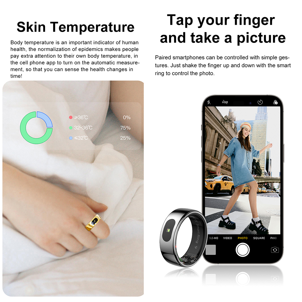 R08 Fitness Tracker Smart Ring - Temperature Ring Skin recension och pris