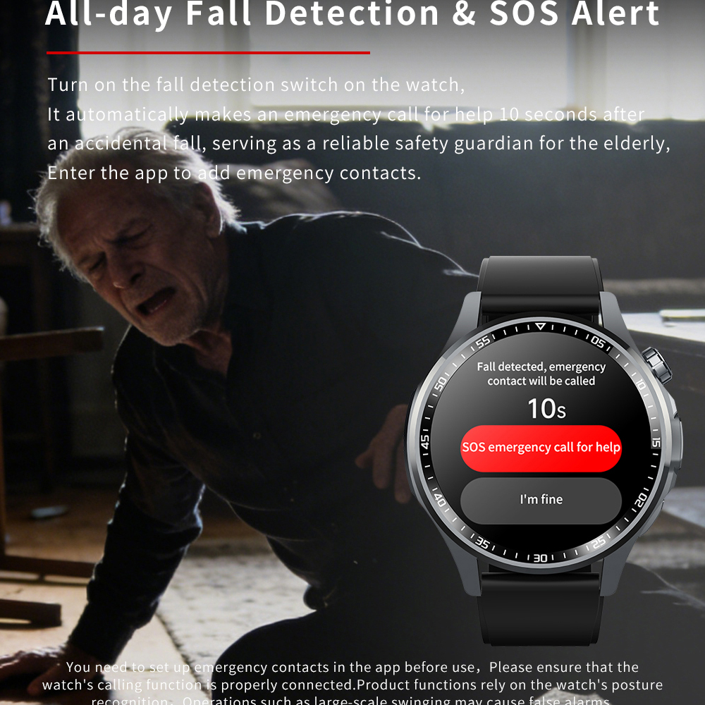 Men Smart Watch Ultra HD Scree - Fall Detection Watch recension och pris