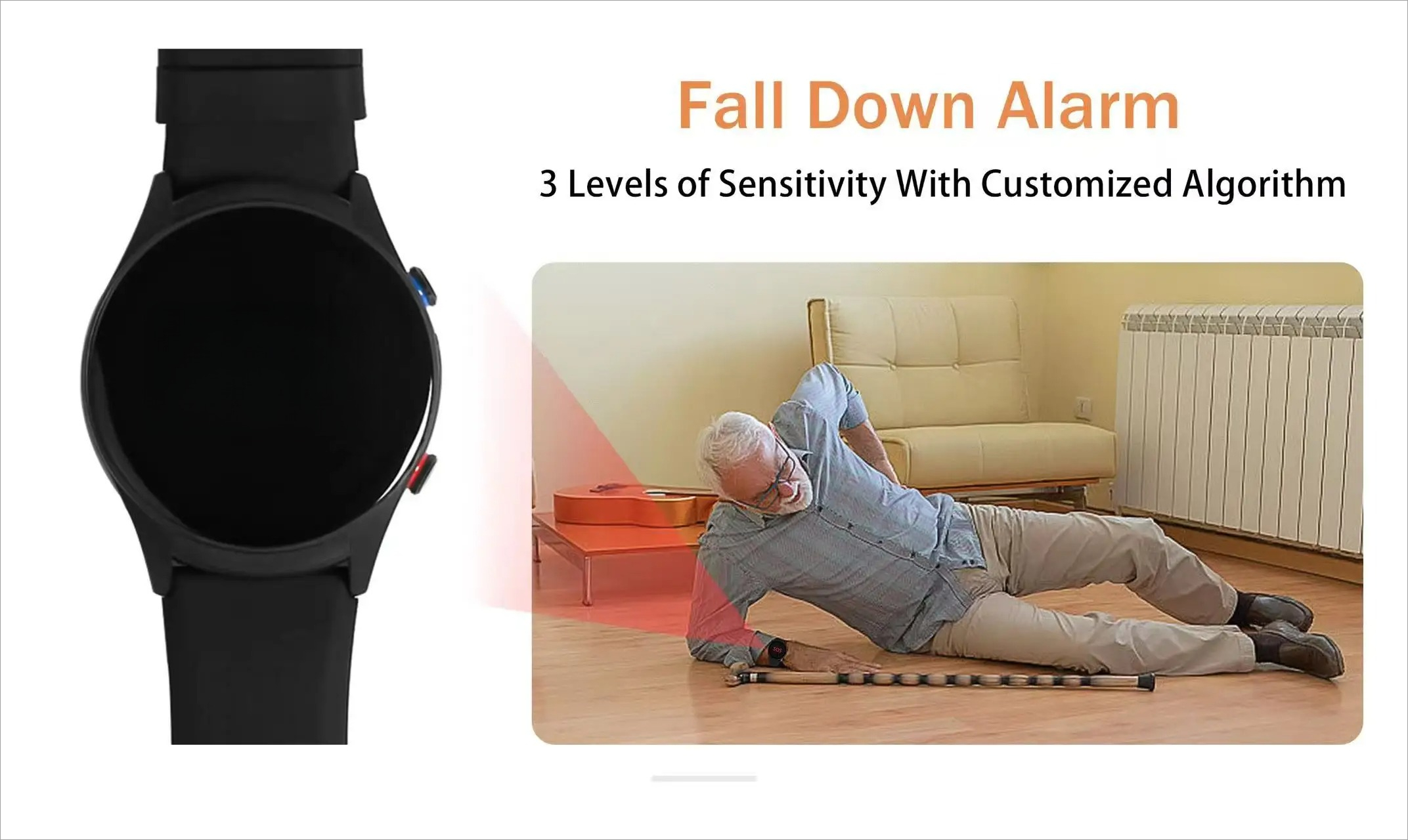 4G Elderly care smart watch Fa - Fall Detection Watch recension och pris