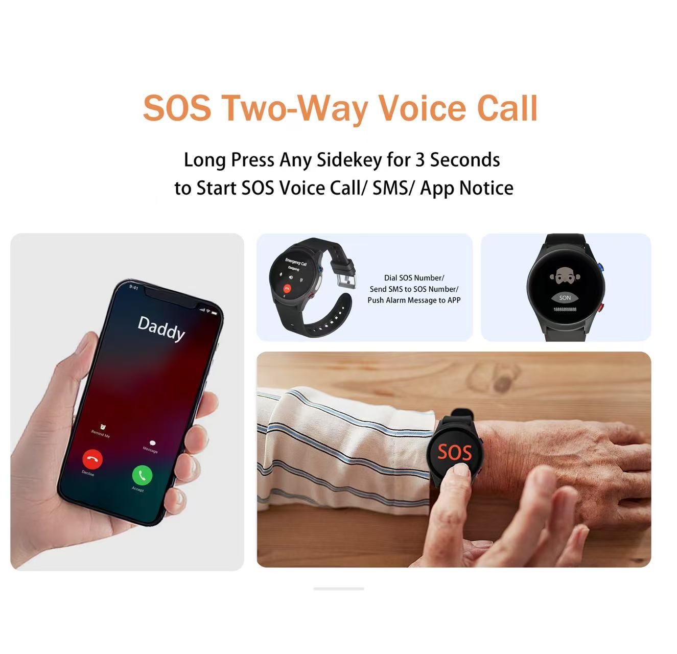 4G Elderly care smart watch Fa - Fall Detection Watch recension och pris