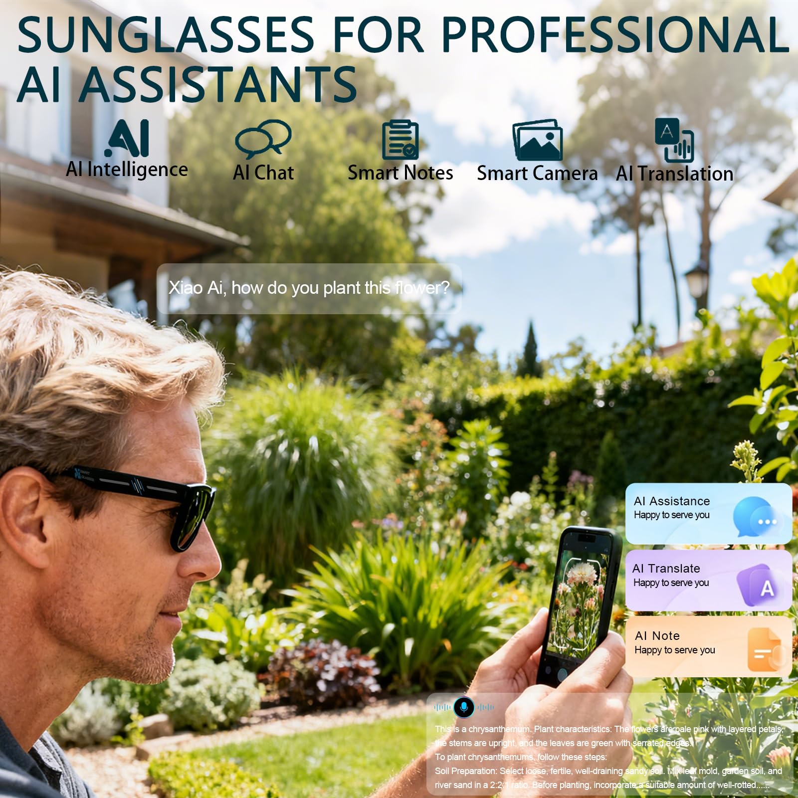 Black Smart Ai Glasses for Men - Smart Glasses Lens recension och pris