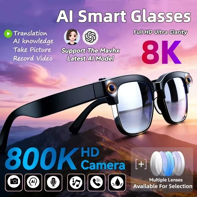 8K AI Smart Glasses Bluetooth  - Smart Glasses Lens recension och pris