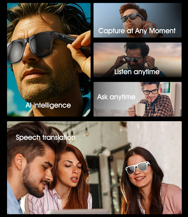 8K AI Smart Glasses Bluetooth  - Smart Glasses Lens recension och pris